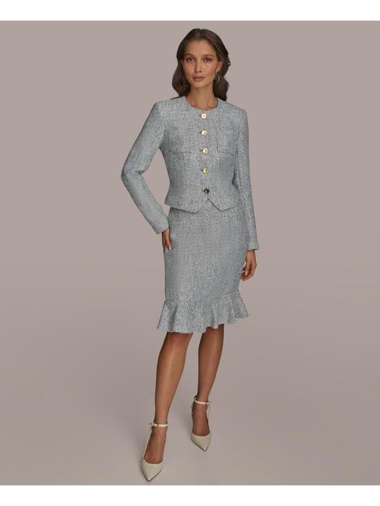 Donna Karan Dresses & Skirts - $99 Donna Karan New York Women's Tweed Ruffle Hem Skirt Petite Limestone Size 16